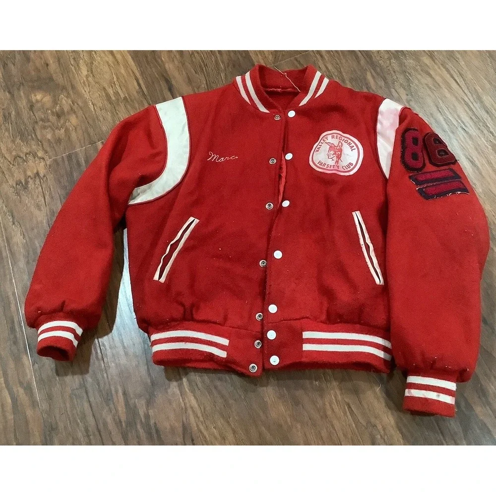 Vintage 60s 70s Hewitt Mfg. Corp Letterman Varsity Jacket  Stitch Size 42